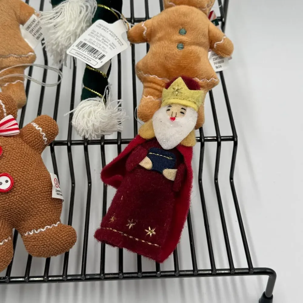 Gingerbread Plush  Candy‎ Cane Nativity Assorted Ornament Lot Holiday Decor New